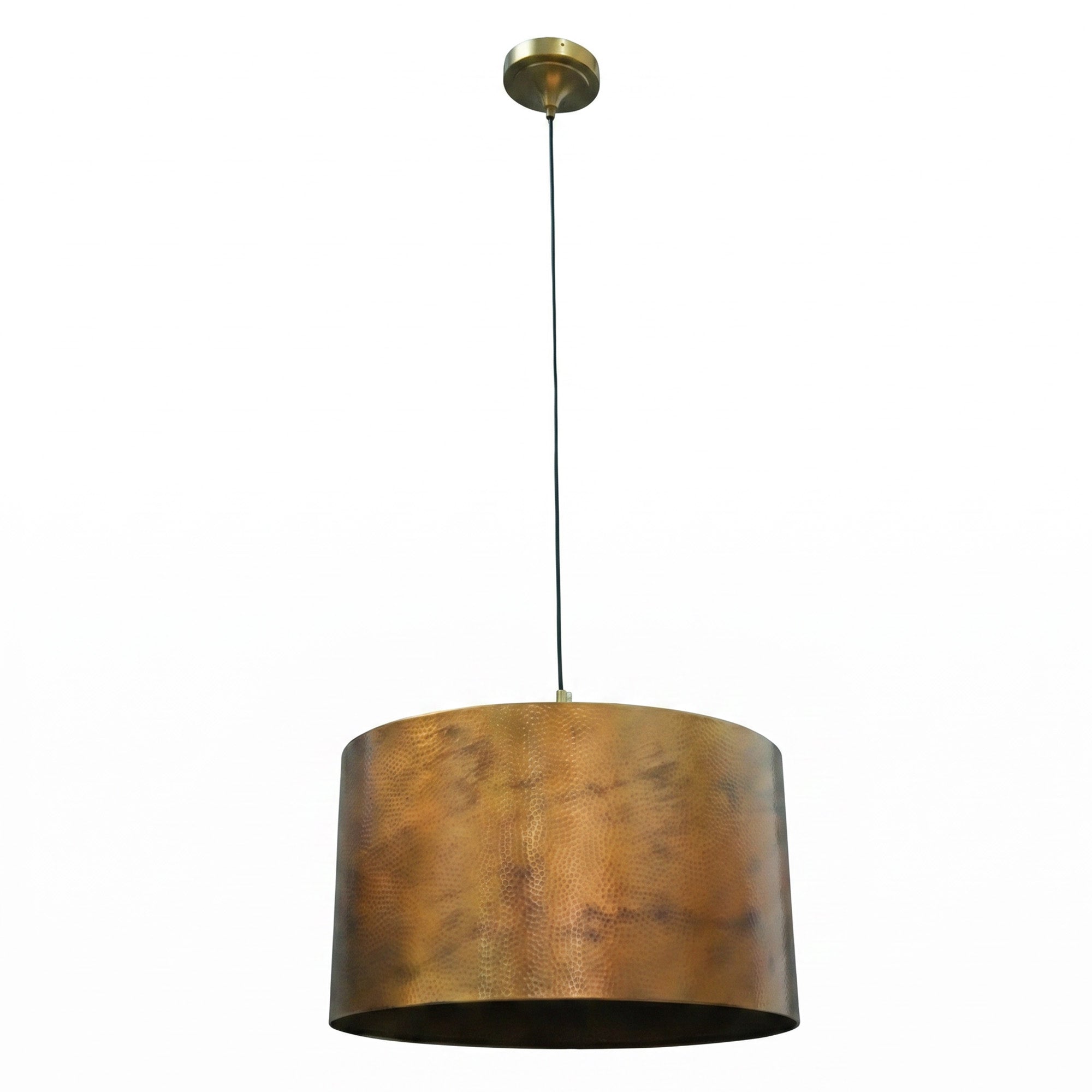 Large Industrial Brass Hanging Pendant Light
