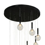 Round Glass Orb Chandelier 18-Light