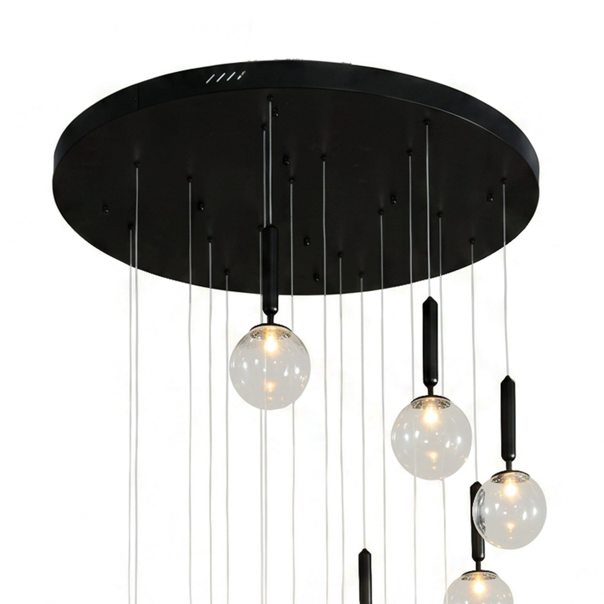 Round Glass Orb Chandelier 18-Light