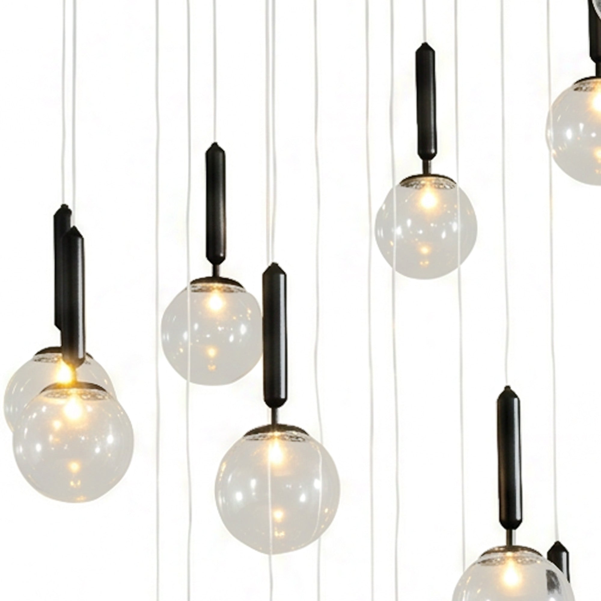 Round Glass Orb Chandelier 18-Light