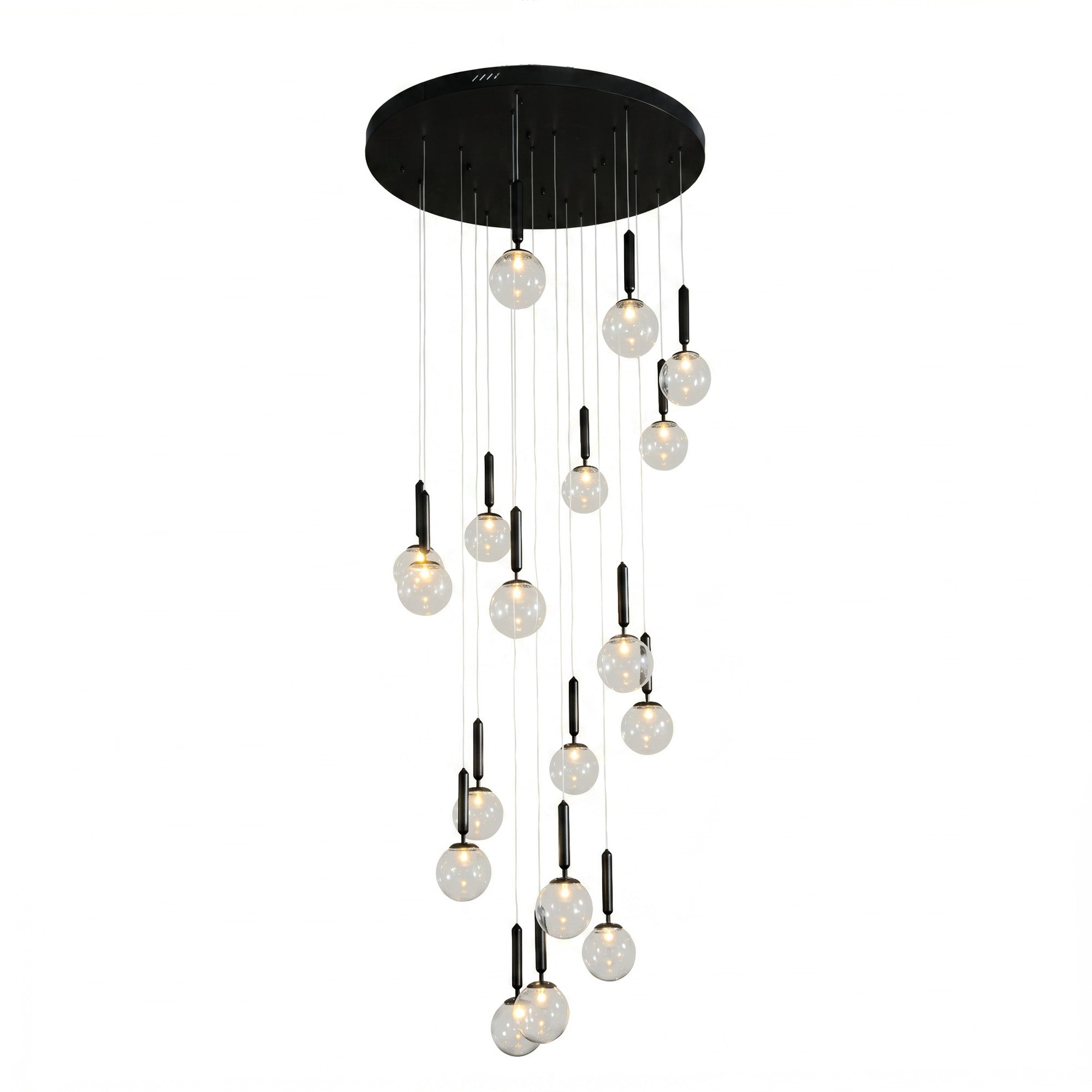 Round Glass Orb Chandelier 18-Light
