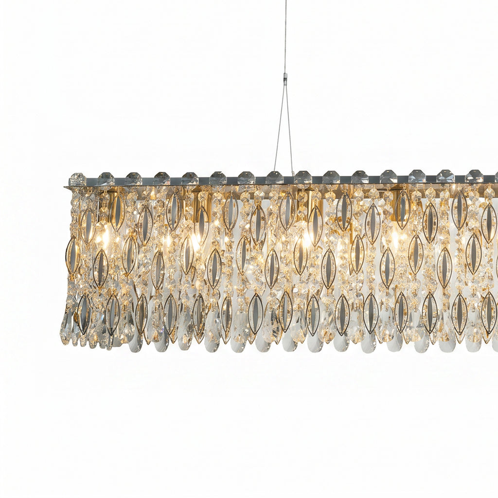 Rectangular Crystal Chandelier for Dining Table