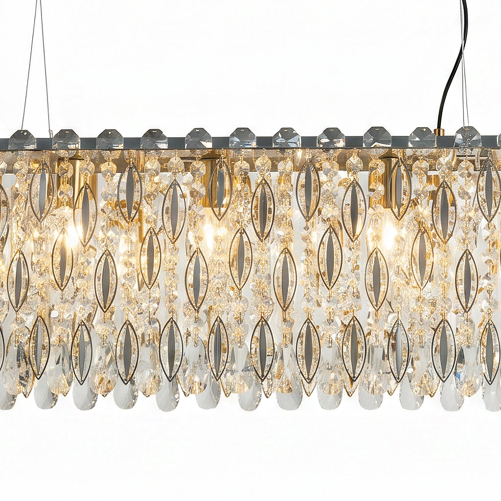 Rectangular Crystal Chandelier for Dining Table