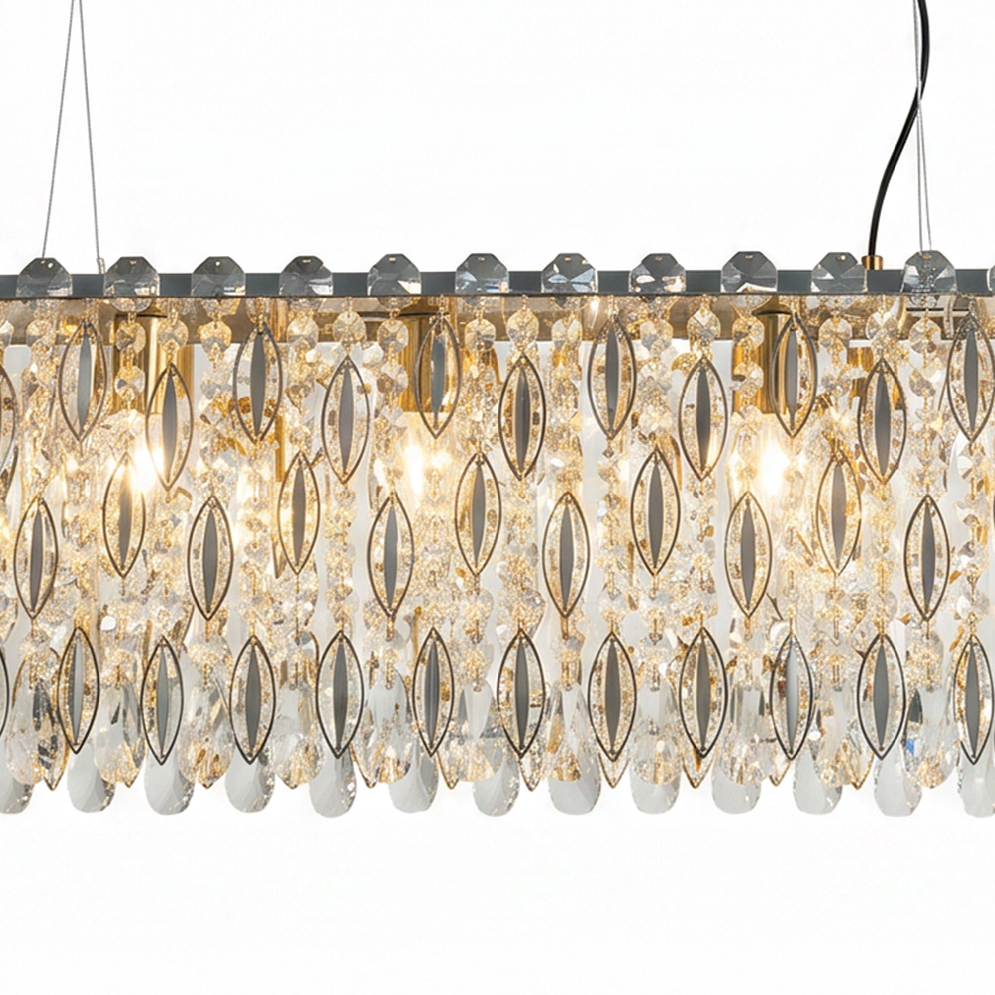 Rectangular Crystal Chandelier for Dining Table