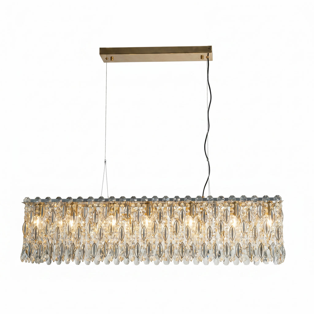 Rectangular Crystal Chandelier for Dining Table