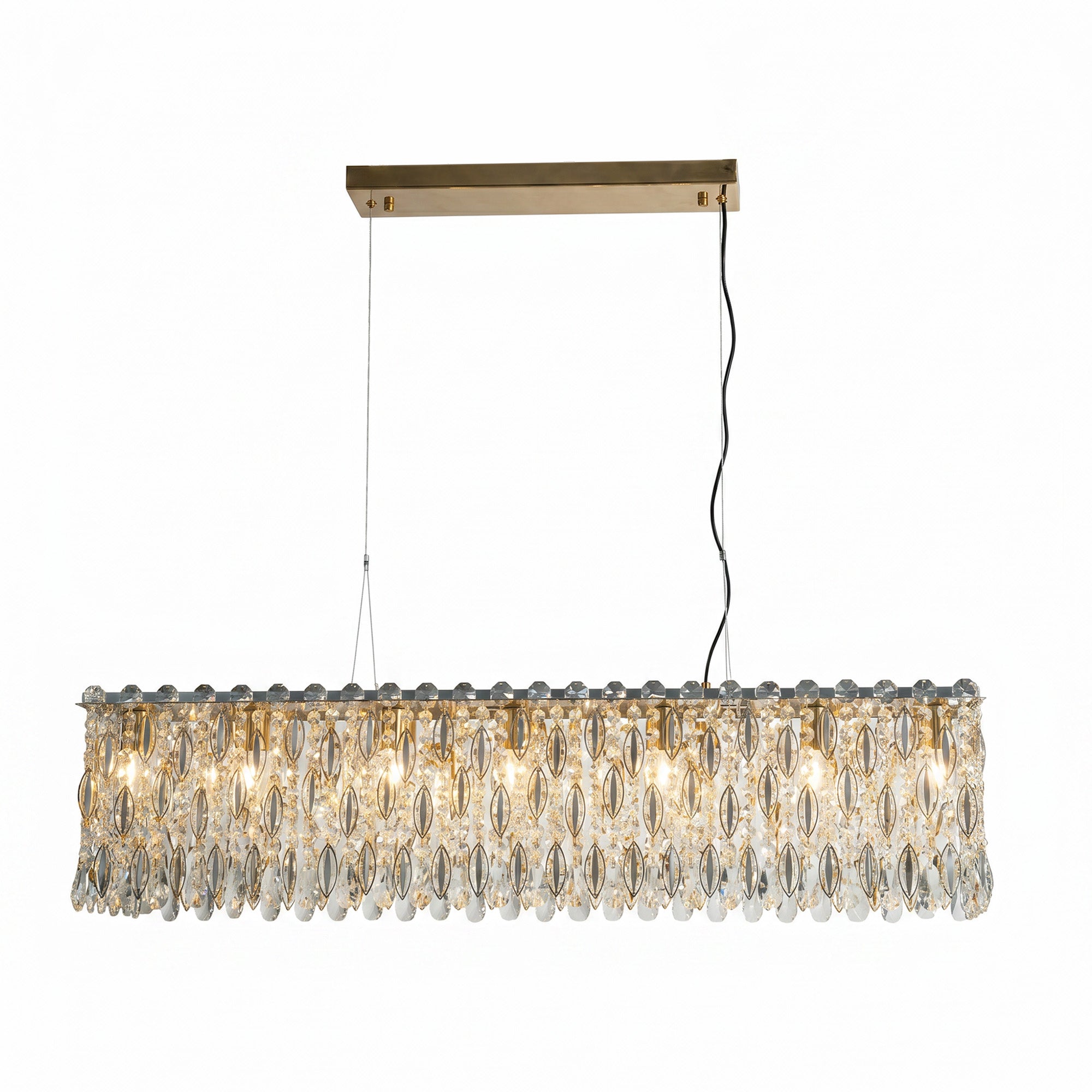 Rectangular Crystal Chandelier for Dining Table
