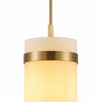 Single Cylinder Marble Pendant Light for Kitchen Island