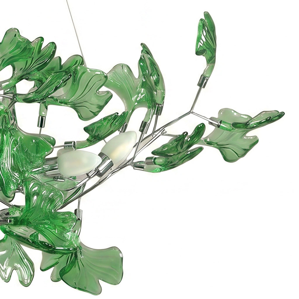 Green Ginkgo Leaf Chandelier