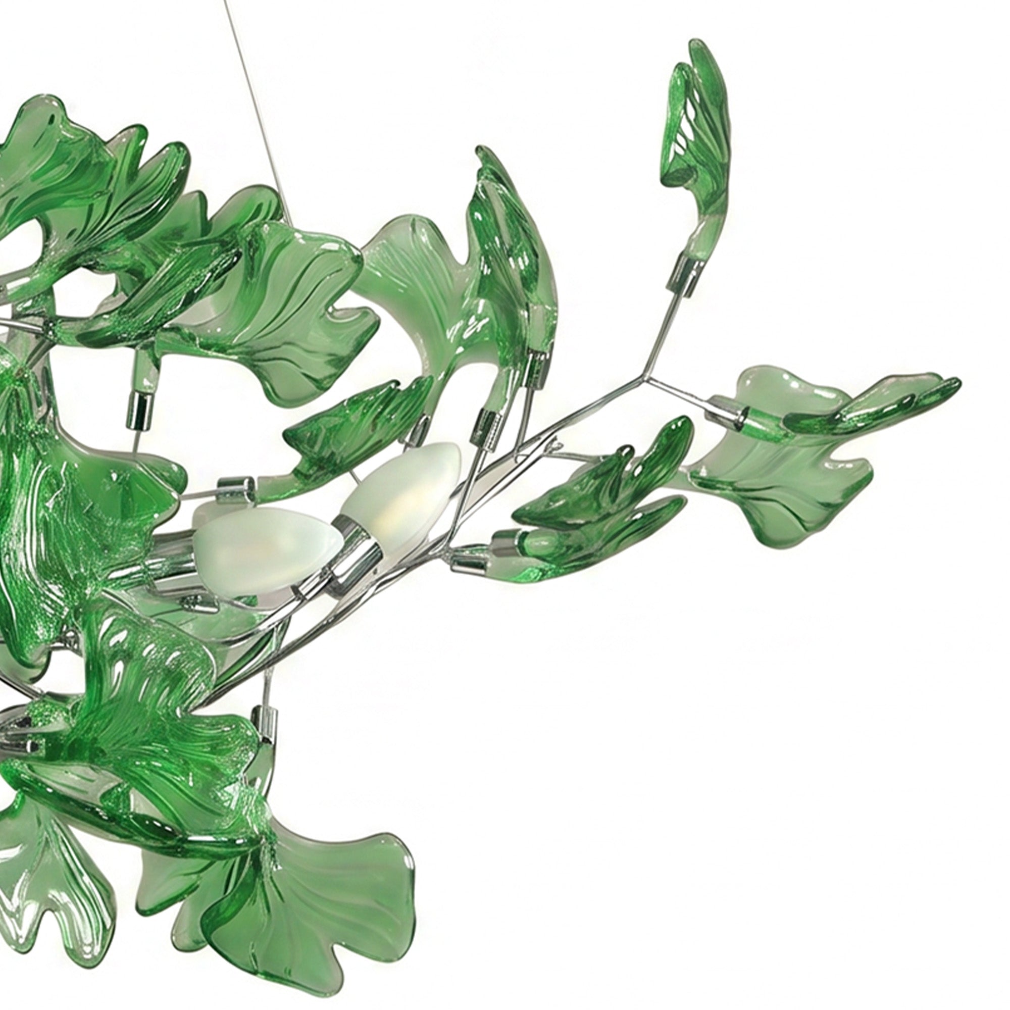 Green Ginkgo Leaf Chandelier