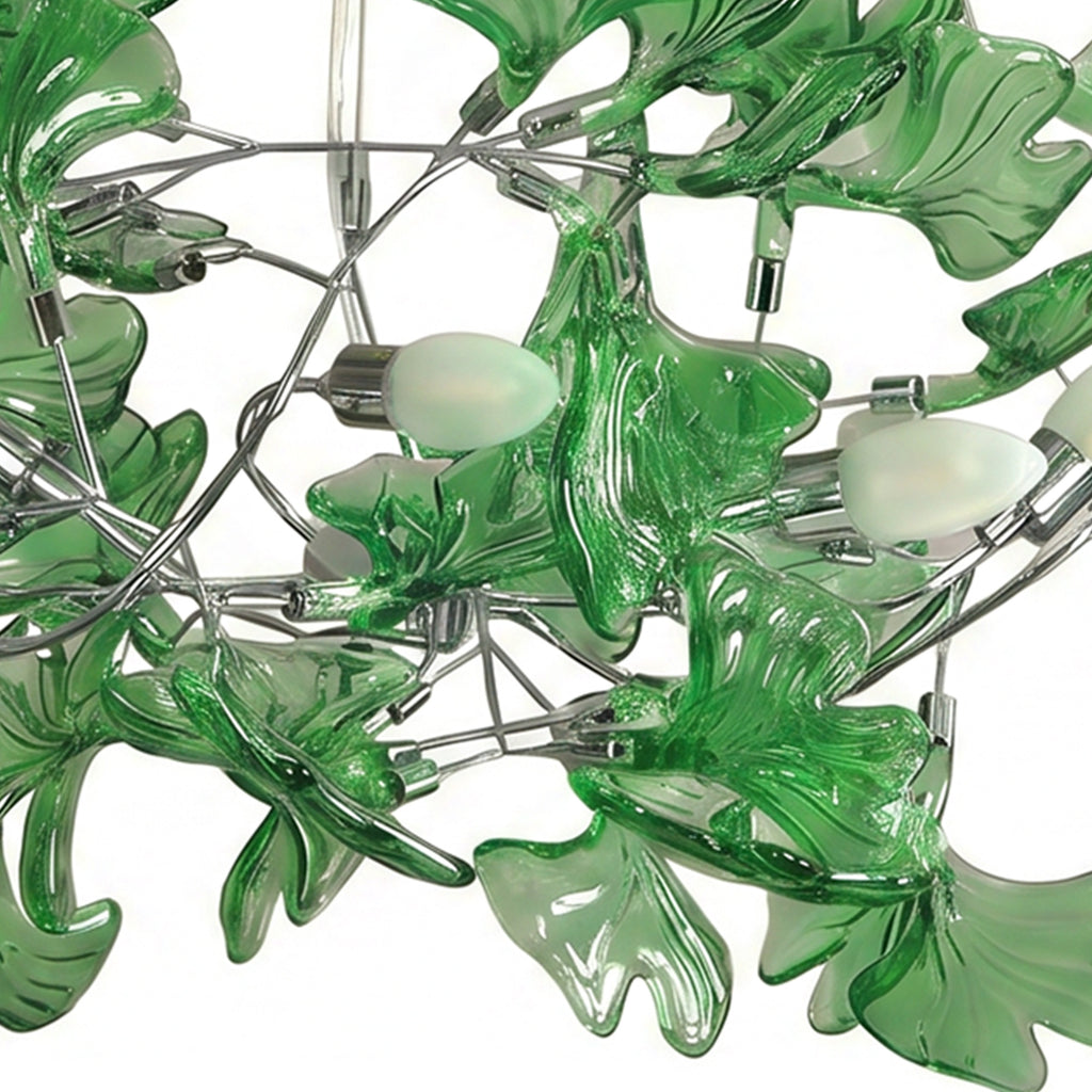 Green Ginkgo Leaf Chandelier