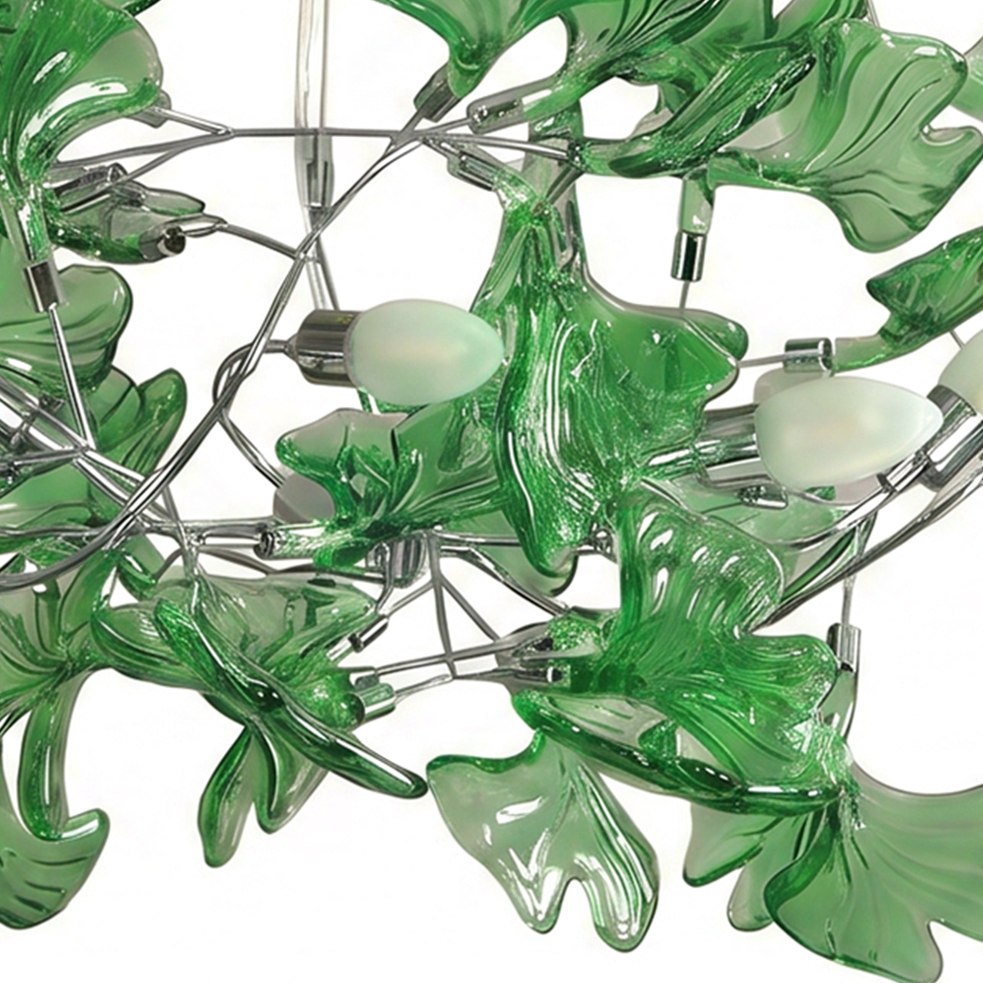 Green Ginkgo Leaf Chandelier
