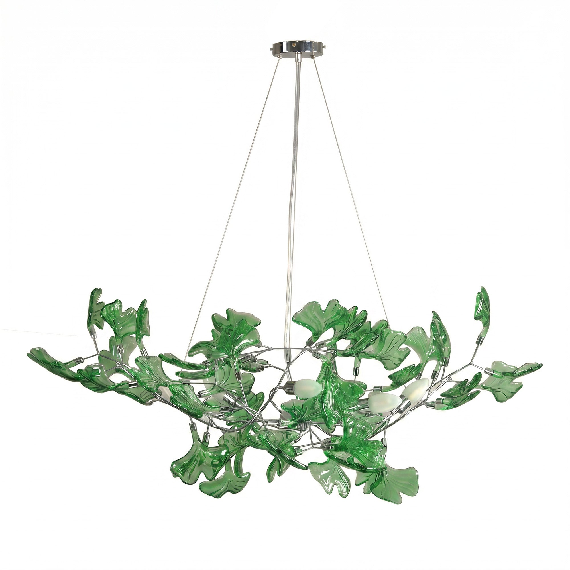 Green Ginkgo Leaf Chandelier