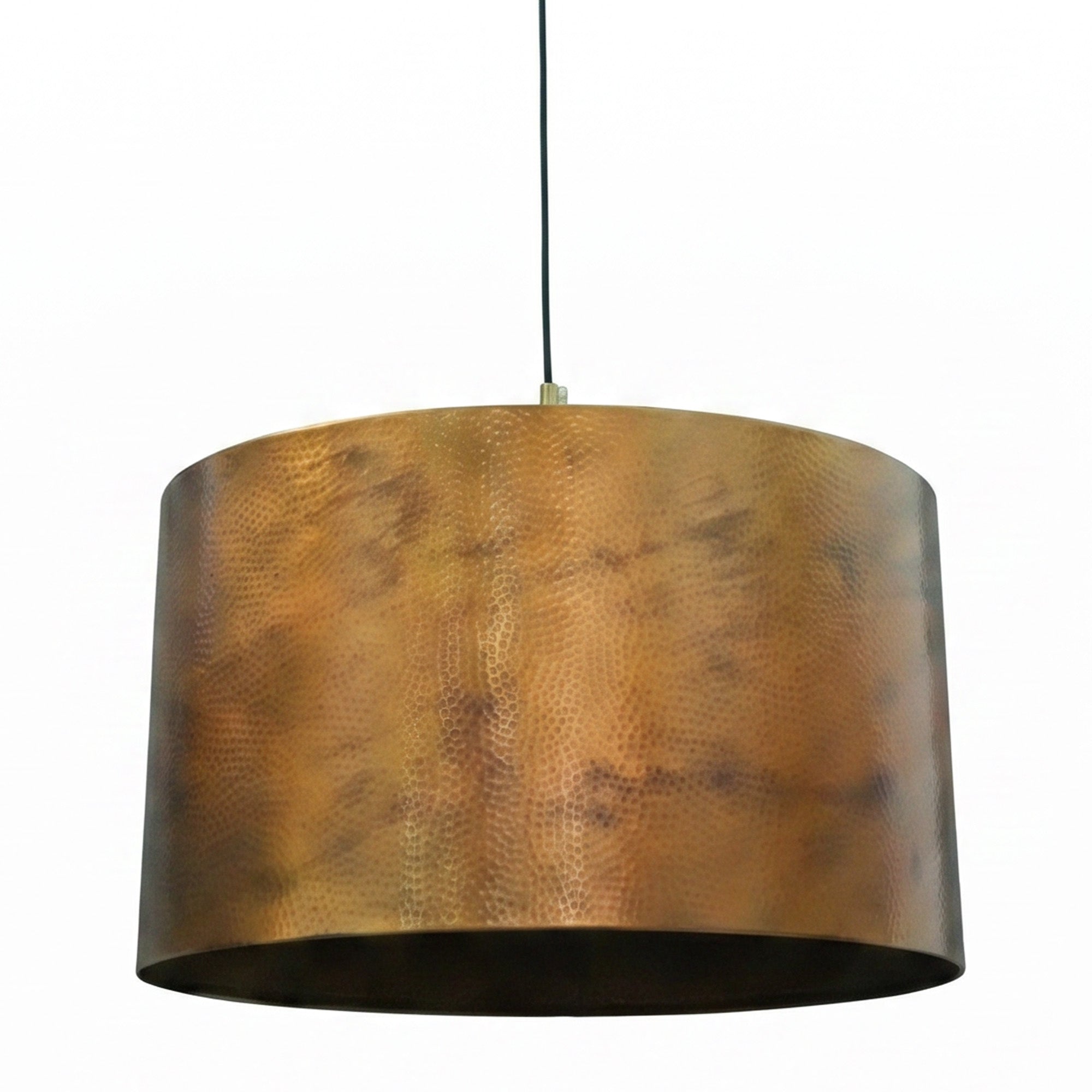 Large Industrial Brass Hanging Pendant Light